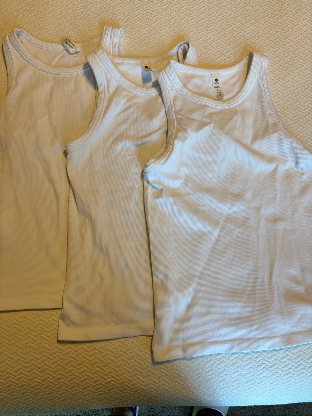 90 degree Classic White Ribbed Tank Top - Pack